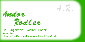 andor rodler business card